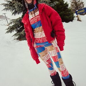 FREE PEOPLE Dawn To Dusk Printed Base Layer Leggings NWT